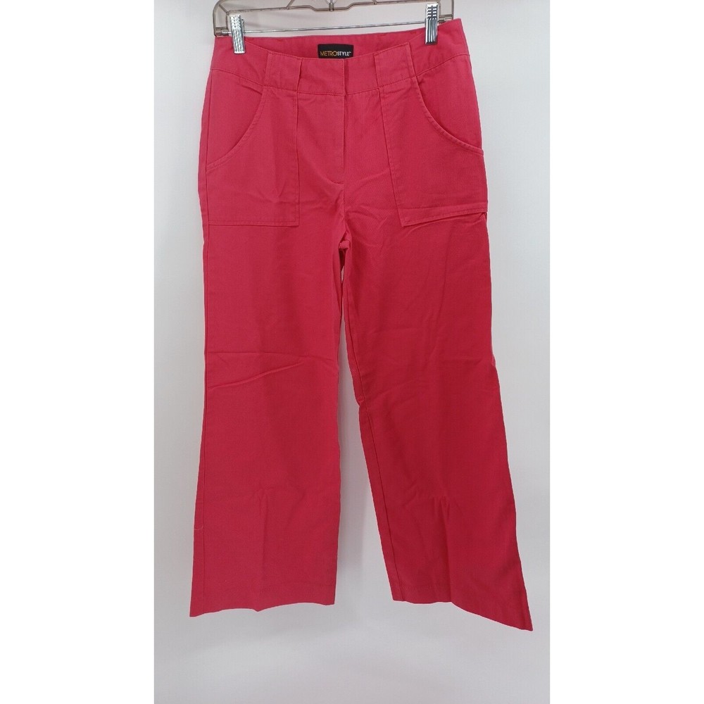 Metro Style Women's Pants Size 8  Wide Leg Red Pockets Vintage 90's